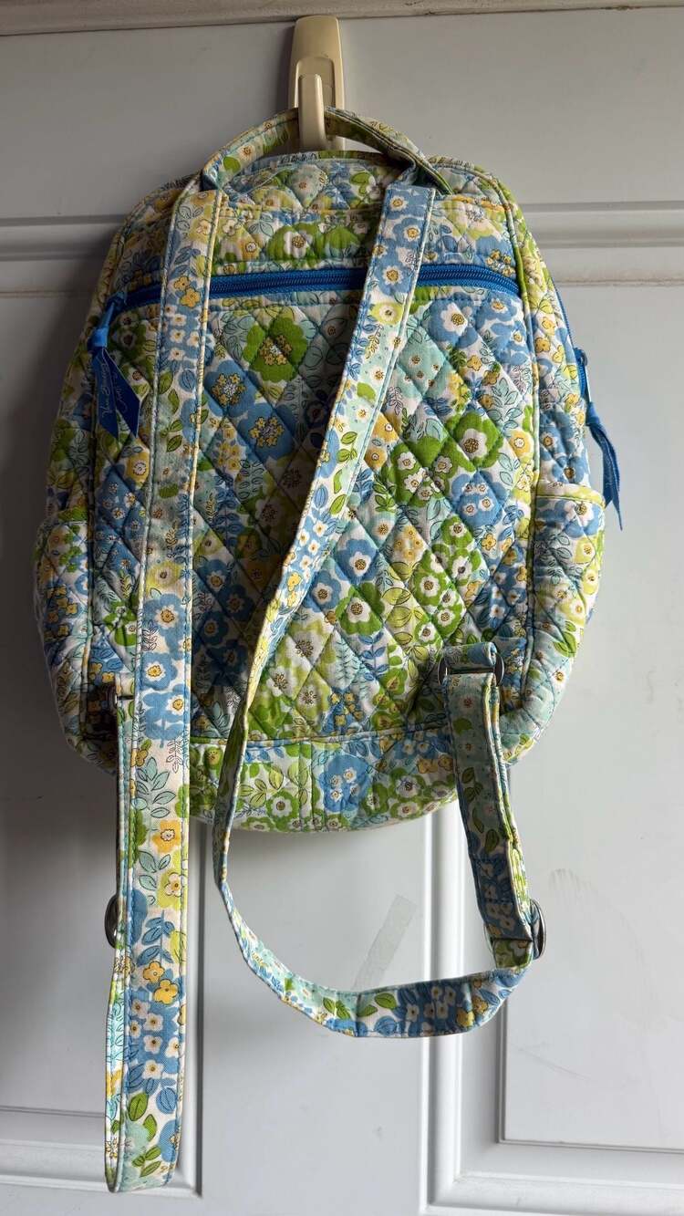 Vera Bradley Quilted Cotton Mini Backpack in English Meadow Floral Print - Picture 2 of 8